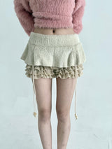 1544. Fur layered cancan string mini sk (2color)