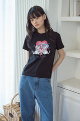 26SS★ Cherry Bestie Crop Short Sleeve Tee