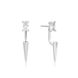 Point 925 Silver + Rhodium Plating Earring / Ear Jacket E053-06H