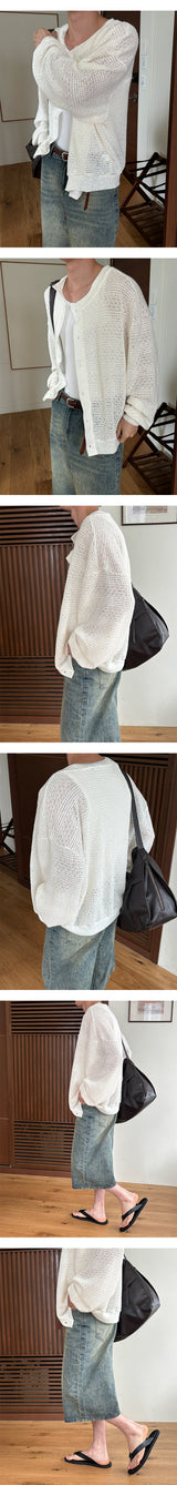 [Unisex] エスニックシースルーカーディガン(3color)