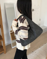 ファームクロワッサンシームレザーホボショルダーバッグ