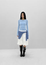 [MADE] Fluffy Layered Ribbed Long Sleeve Top (Set Available)
