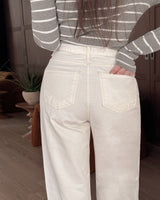 Tail wide cotton pants
