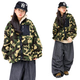 Oversized Camo Sherpa Zip-Up