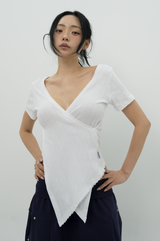 Garden Lace Wrap Top _ WHITE