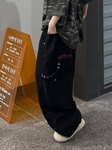 martin embroidered double-knee pants
