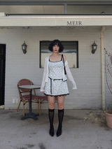 チェックシースルーニーソックス (IVORY, BLACK 2COLORS!)