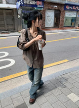 Evra Vintage Washing Semi-Bootcut Denim Pants