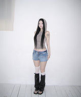 rape hoodie top (3colors)