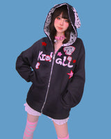 dalmatian hood zip-up