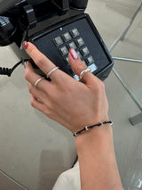 [925silver/Hand made] フラットシルバーウーベンブレスレット