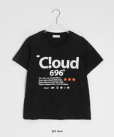 バル ドット レタリング セミクロップ ショートスリーブ Tシャツ