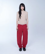 Layered vest half sleeve tee - BEIGE