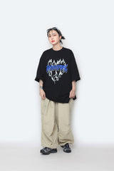 ハートレタリングオーバーサイズ半袖Tシャツ