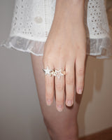 [925SILVER] COOKIE FRAME STAR STUD RING