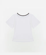 スパイラルアップリケスリムTシャツ [ホワイト/カモ]