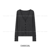 Mine Ribbed V-neck Button Cardigan