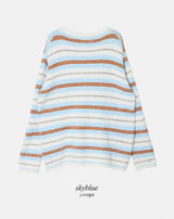 Multi Border Wool Hairy Loose Knit (2color)