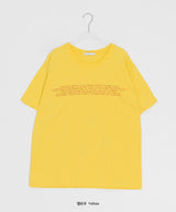 サヤノ レタリング オーバーフィット カラー 半袖Tシャツ
