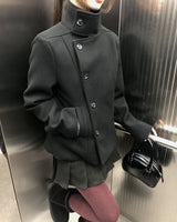 Yuha Double High-Neck Wool Coat