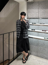 アールシースルーサマーチェックシャツ
