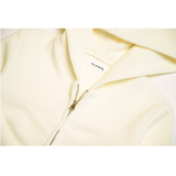 SWAN LAKE CROP 2WAY ZIP UP HOODY CREAM