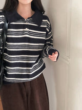#ML Border Collar Loose Fit Knit (5color)