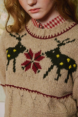 Deer Tweed Knit [Beige]