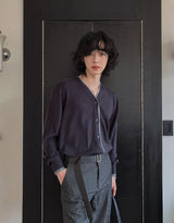 Mino color matching layered cardigan