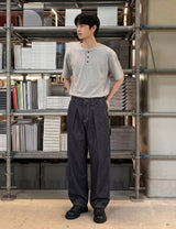 26SS★ ラウンドヘンリーネック半袖Tシャツ