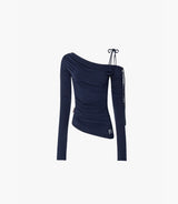 Cats Draping One-Shoulder Top