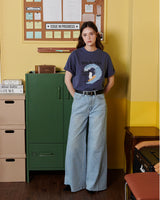 PANELED WIDE LEG JEANS [LIGHT BLUE]