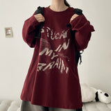 ブレット グラフィック レタリング ロングスリーブ Tシャツ (4 colors) H&L