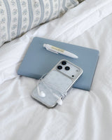 WHITE GREY DOT Silver Epoxy Case