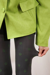 gray & matcha pop dot tights