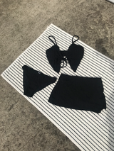 black skirt set bikini