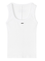 [mnem] Metal Logo Rib Tank (white)