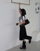 レースビスチェプリントクロップド半袖シャツ