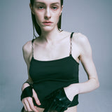 chain string corset sleeveless black