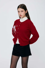 EIRIN WOOL CARDIGAN / RED