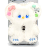 SUN CASE BEADS BEAR WHITE CREAM (GLOSSY SILVER)