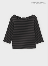 [B-BASIC] スタンダードボートネック7/8スリーブTシャツ 2サイズ
