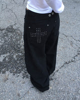 Back stud wide pants