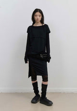 Halter Strap Long Sleeve / Black