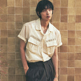 ripstop off duty fatigue shirt ivory