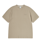 25SS EMBO LOGO WAFFLE SHORT SLEEVE T-SHIRT LIGHT BROWN
