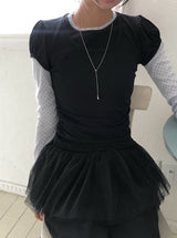ナティンテンセルパフシャーリングショートスリーブTシャツ