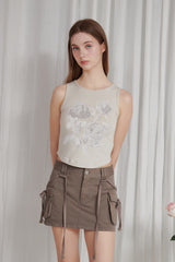 ローズグラフィックノースリーブ