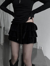 velvet cancan skirt (2color)