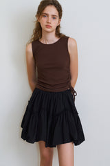 Wave frill skirt_black